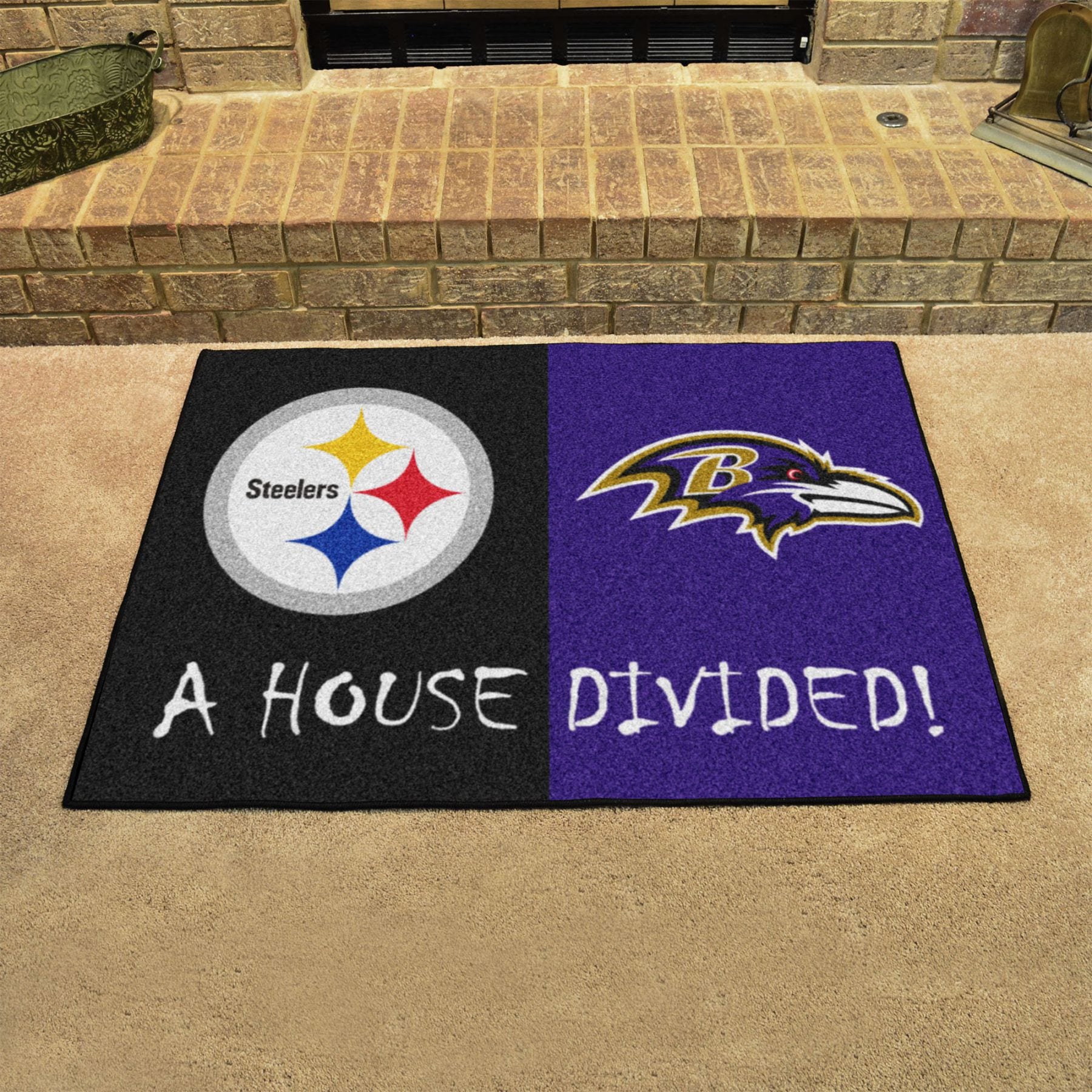 Nfl House Divided Steelers Ravens House Divided Mat Fanhood Gear