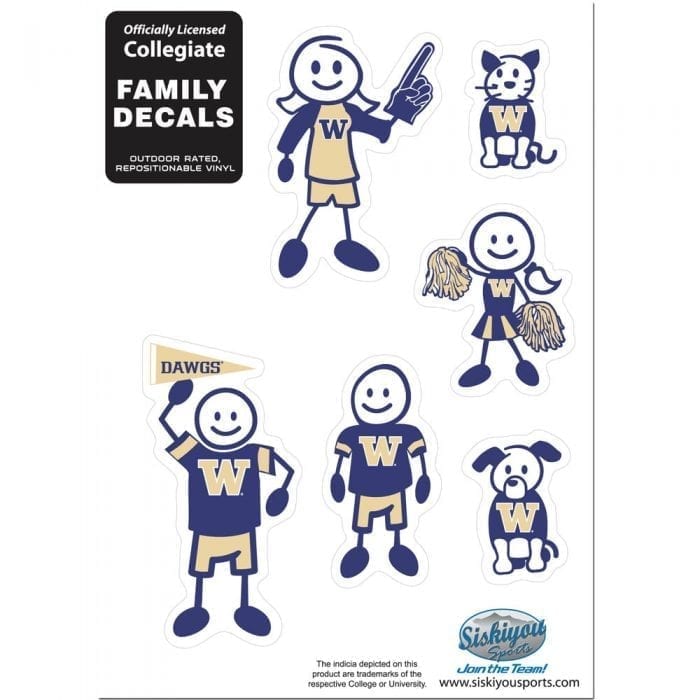 Washington Huskies Family Decal Set Small