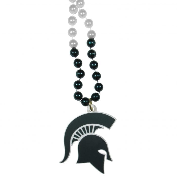 Michigan St. Spartans Mardi Gras Necklace