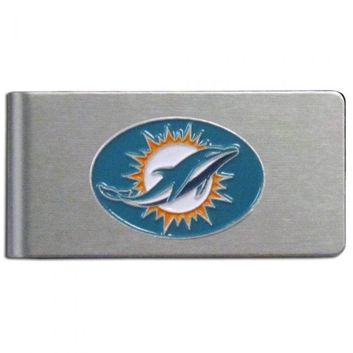 Miami Dolphins Brushed Metal Money Clip