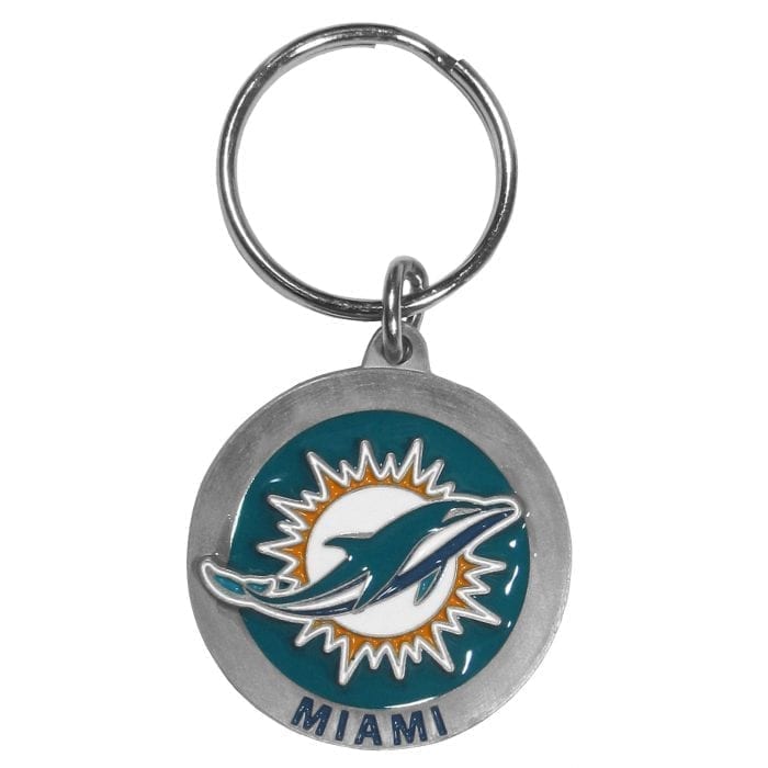 Miami Dolphins Carved Metal Key Chain