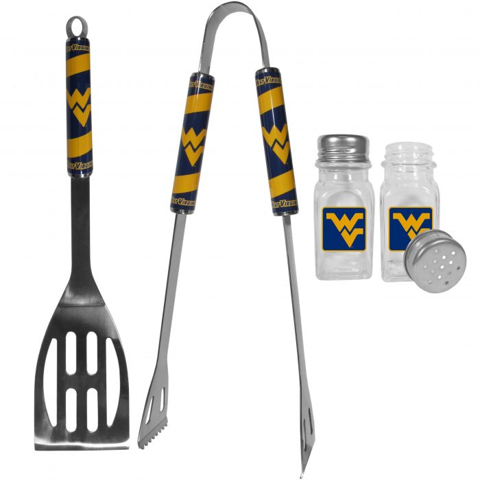 W. Virginia Mountaineers 2pc BBQ Set with Salt & Pepper Shakers