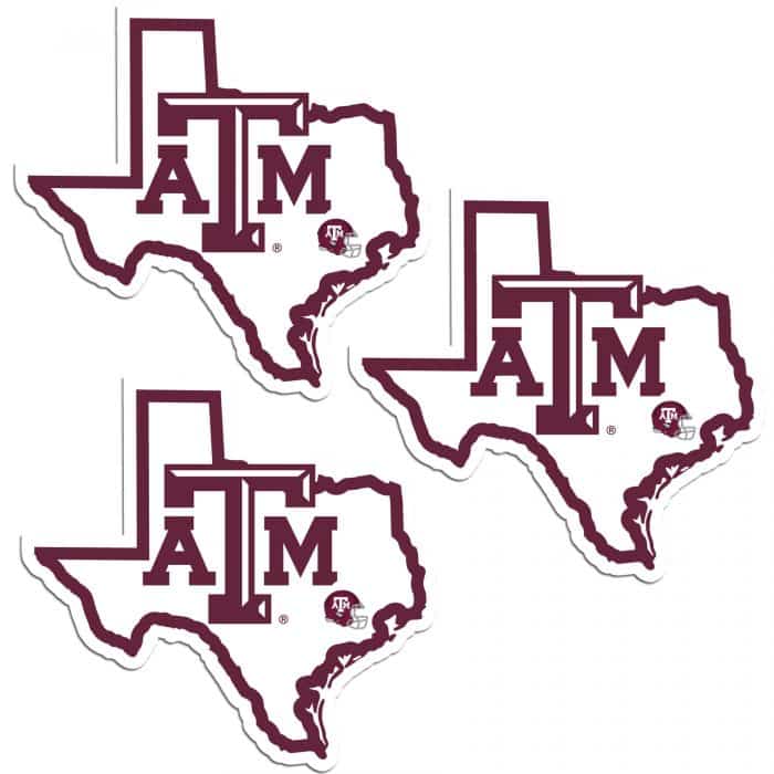 Texas A & M Aggies Home State Decal, 3pk