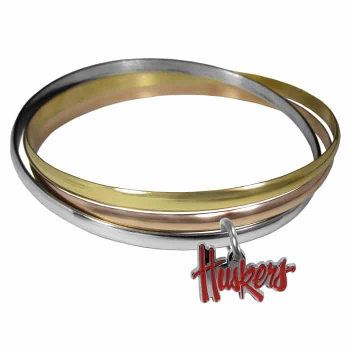 Nebraska Cornhuskers Tri-color Bangle Bracelet