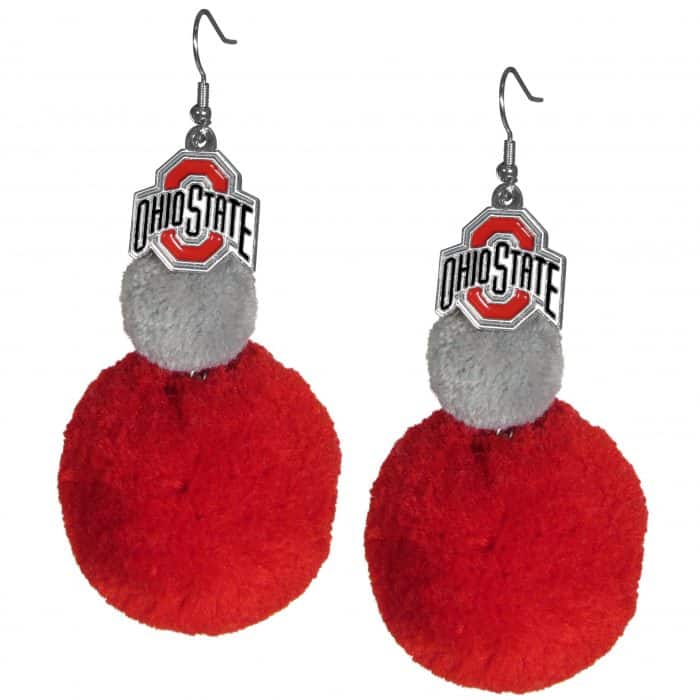 Ohio St. Buckeyes Pom Pom Earrings