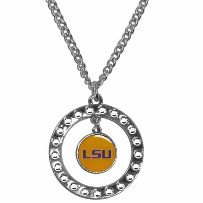 LSU Tigers Rhinestone Hoop Necklace