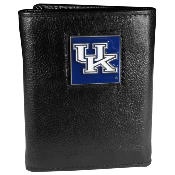 Kentucky Wildcats Deluxe Leather Tri-fold Wallet Packaged in Gift Box