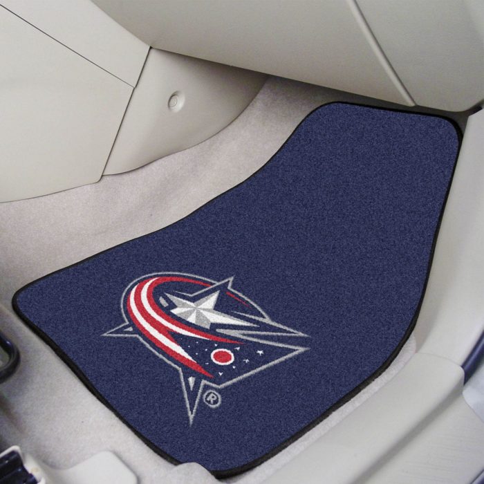 Collegeumbus Blue Jackets 2-pc Carpet Car Mat Set