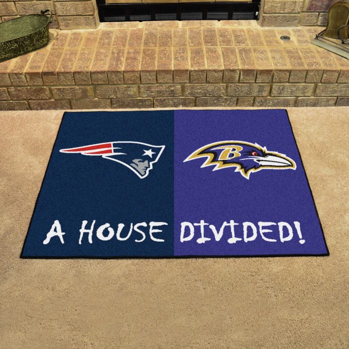 NFL House Divided - Patriots / Ravens House Divided Mat