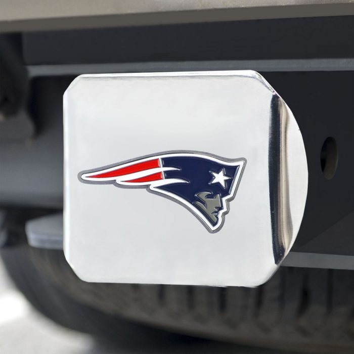 New England Patriots Color Hitch Cover - Chrome