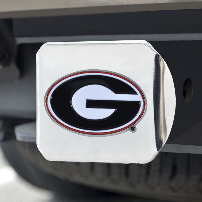 University of Georgia Color Hitch Cover - Chrome