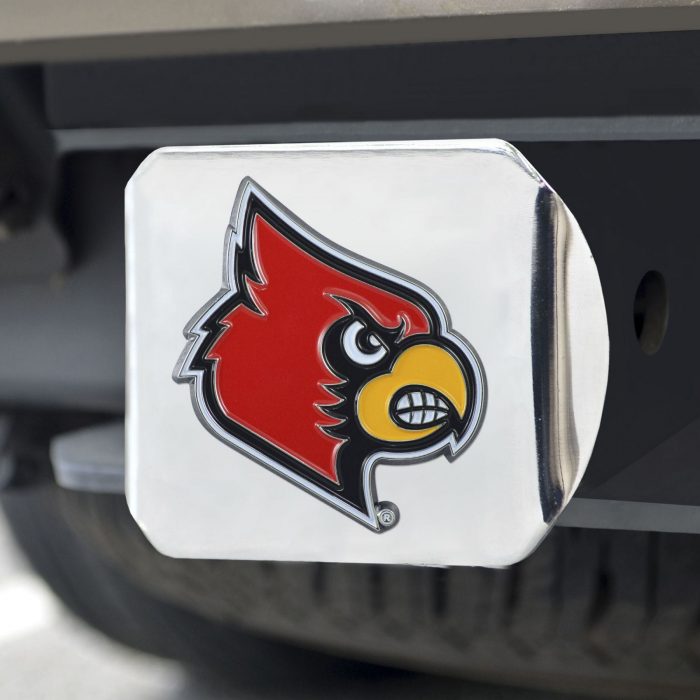 University of Louisville Color Hitch Cover - Chrome