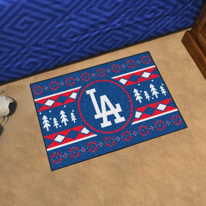 Los Angeles Dodgers Holiday Sweater Starter Mat