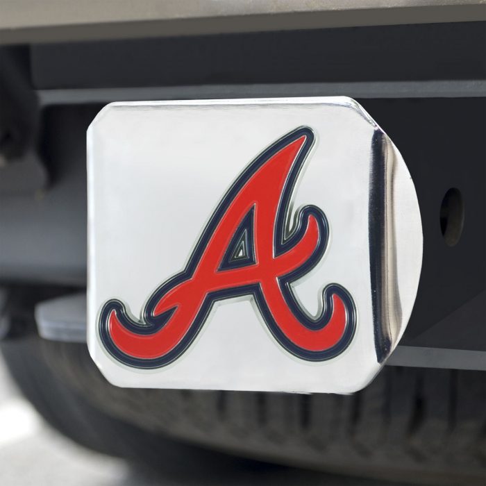 Atlanta Braves Color Hitch Cover - Chrome