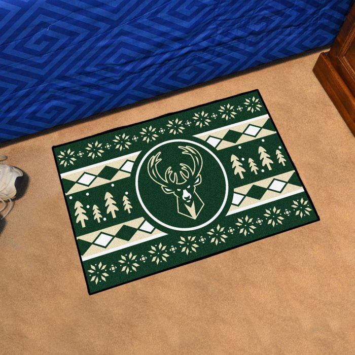 Milwaukee Bucks Holiday Sweater Starter Mat