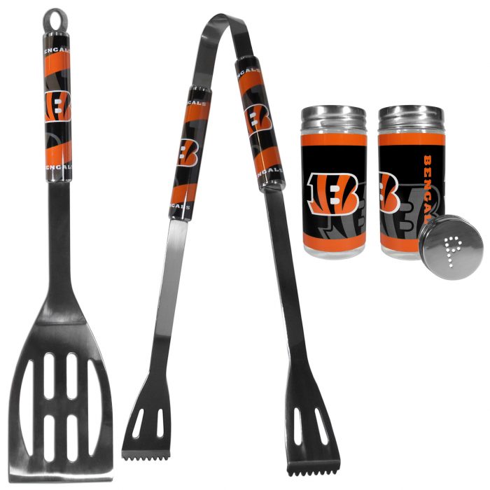 Cincinnati Bengals 2pc BBQ Set with Tailgate Salt & Pepper Shakers