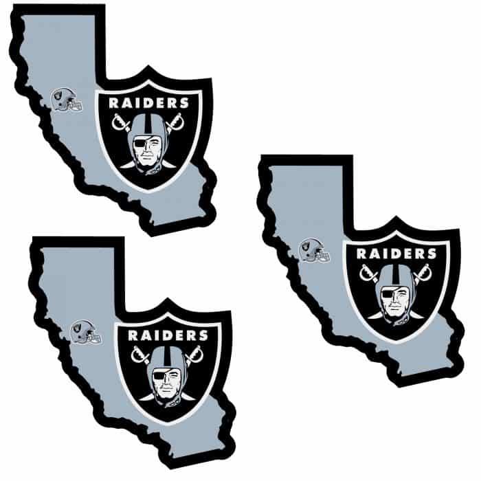 Oakland Raiders Home State Decal, 3pk