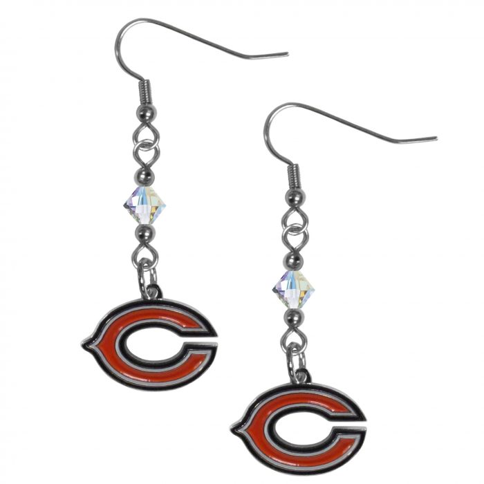 Chicago Bears Crystal Dangle Earrings