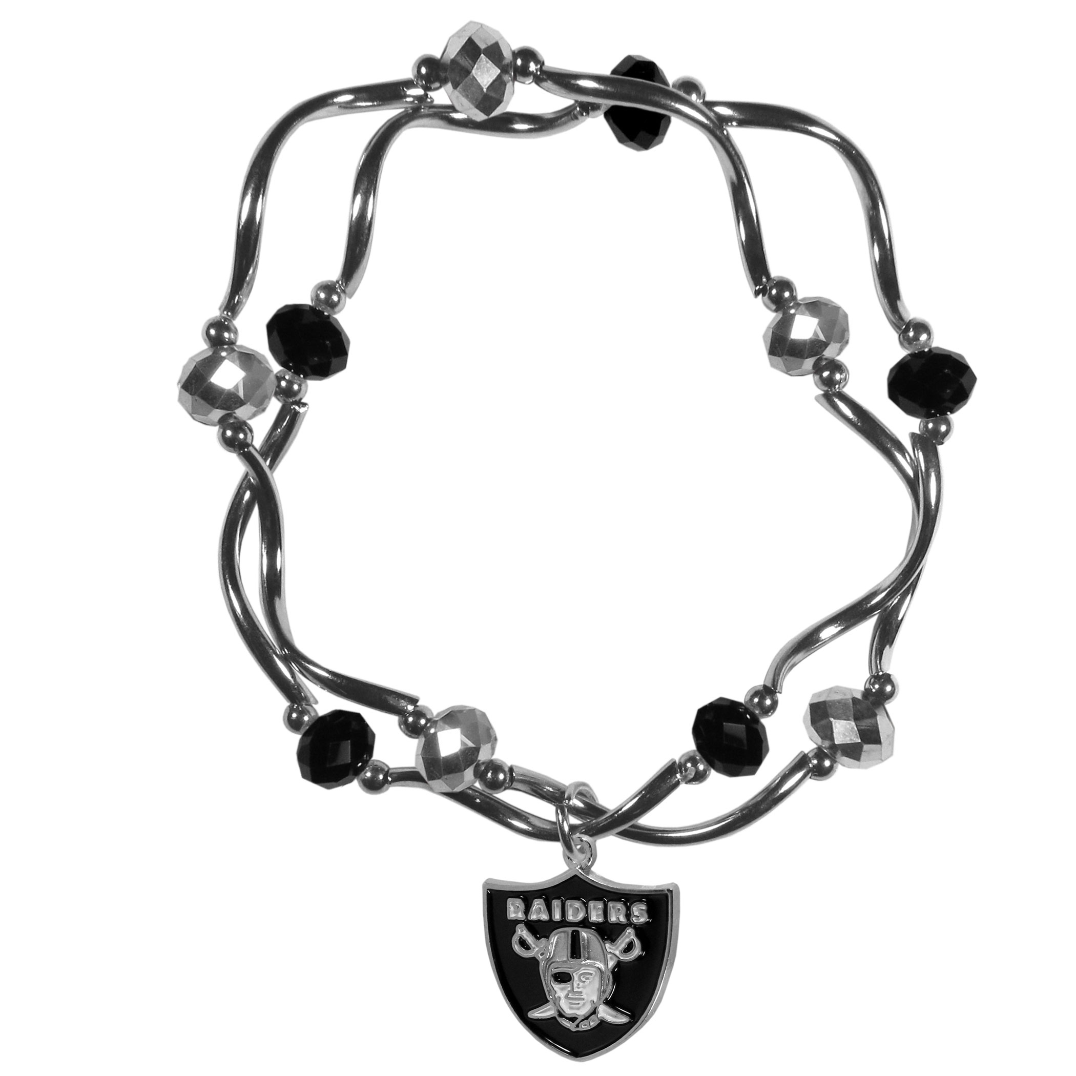 Oakland Raiders Crystal Bead Bracelet Fanhood Gear