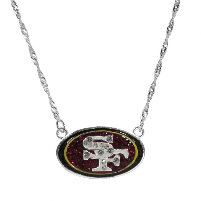 San Francisco 49ers Crystal Logo Necklace