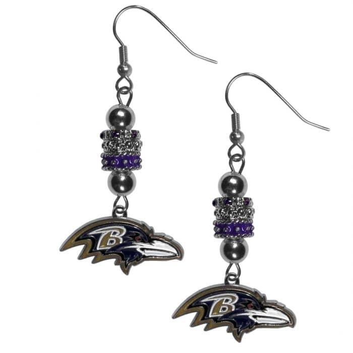 Baltimore Ravens Euro Bead Earrings