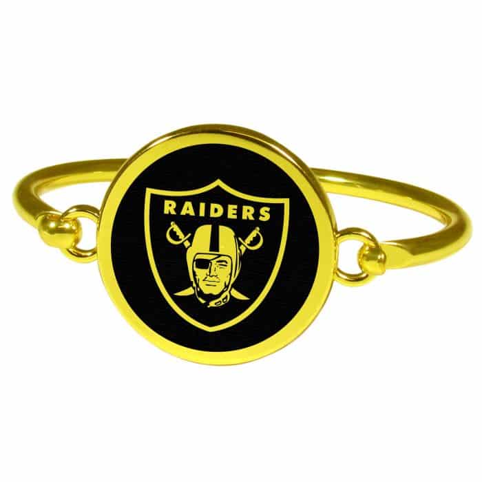 Oakland Raiders Gold Tone Bangle Bracelet