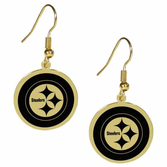 Pittsburgh Steelers Gold Tone Earrings