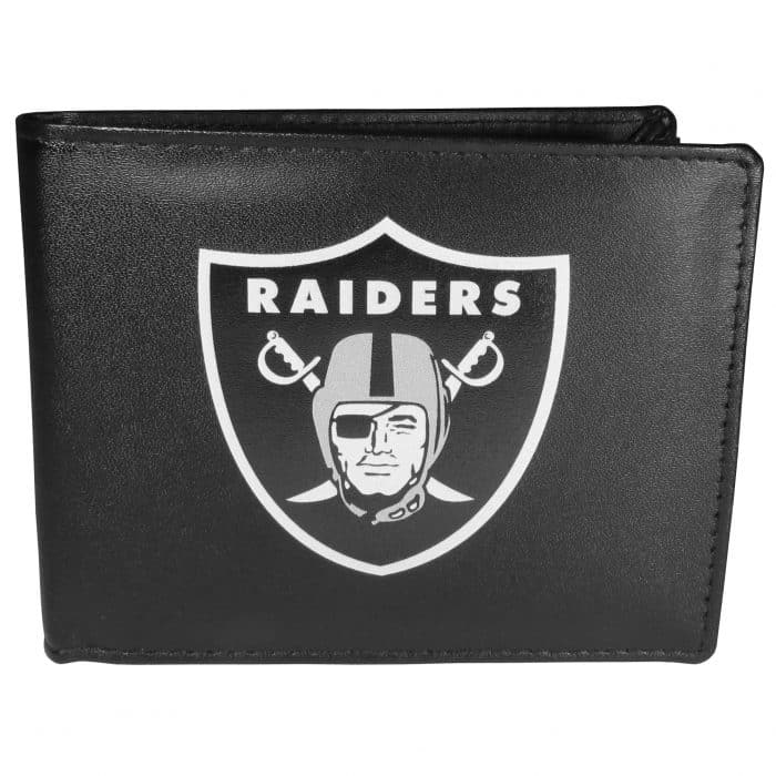 Oakland Raiders Leather Bi-fold Wallet, Large Logo