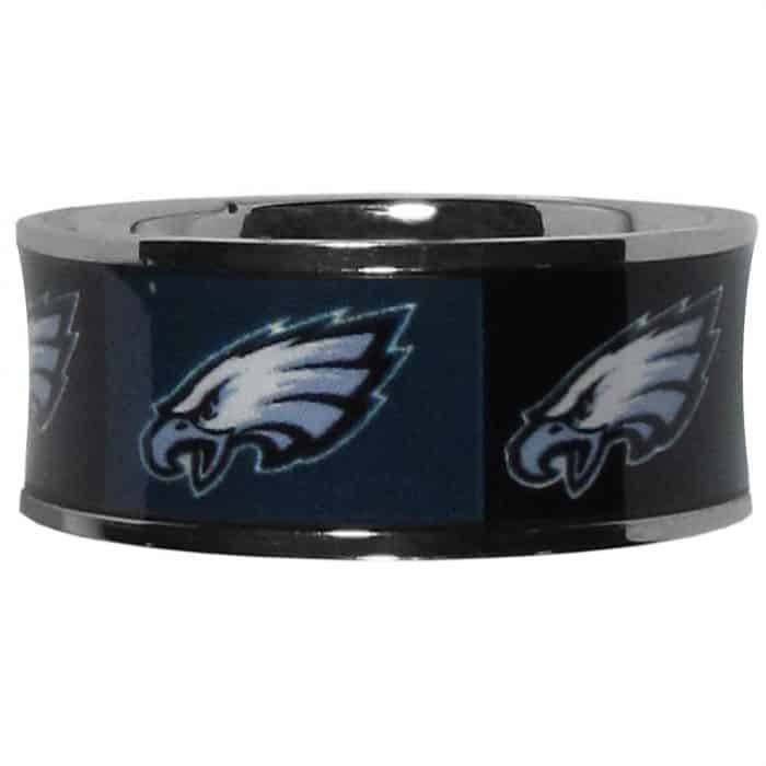 Philadelphia Eagles Steel Inlaid Ring Size 12