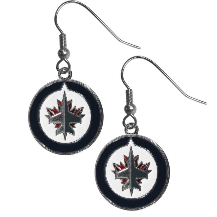 Winnipeg Jets™ Chrome Dangle Earrings