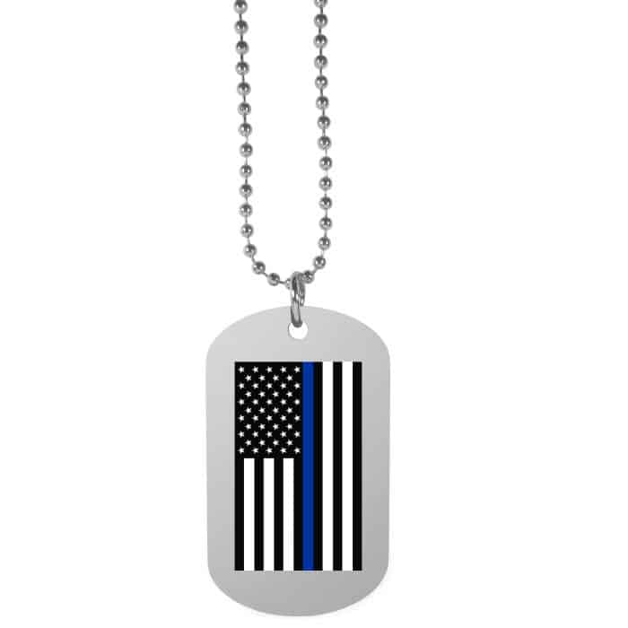 Thin Blue Line Navy Flag Tag Necklace