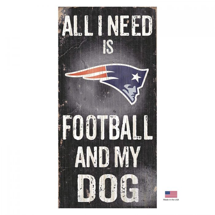 New England Patriots Distressed Football And My Dog Sign - Image 2