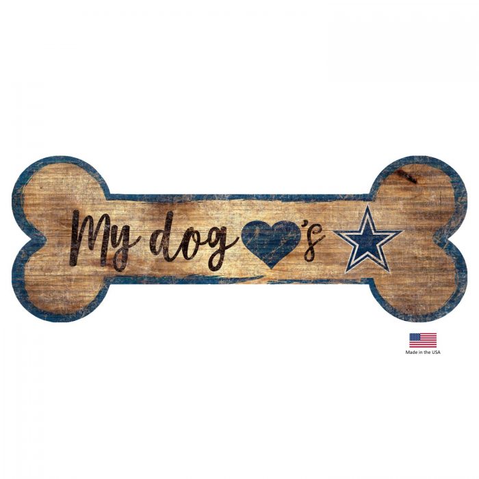 Dallas Cowboys Distressed Dog Bone Wooden Sign