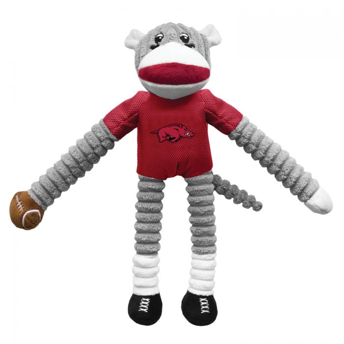 Arkansas Razorbacks Sock Monkey Pet Toy